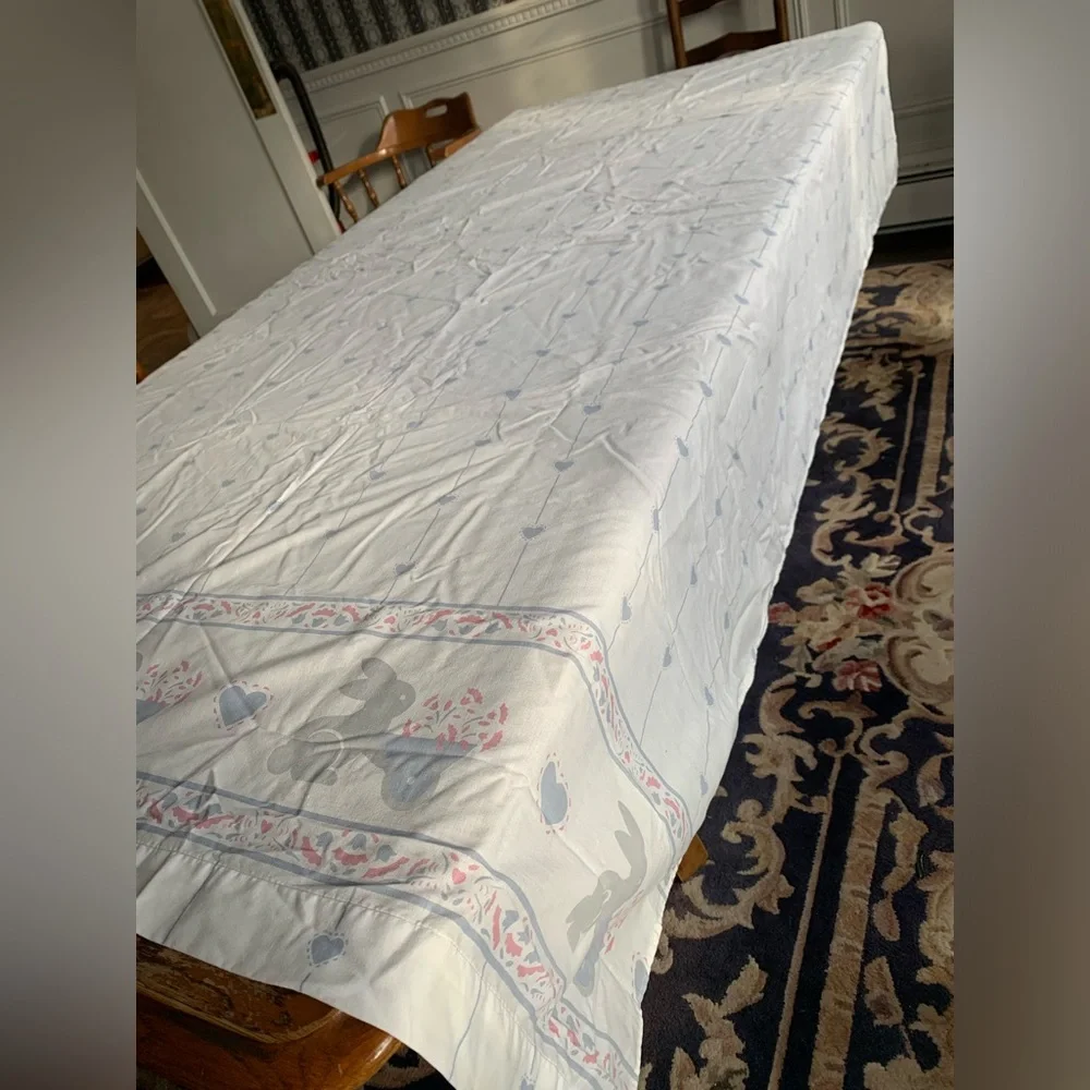 Vintage Cannon Mills Bunny Hug 596 Flat Sheet Twin ** Made In USA